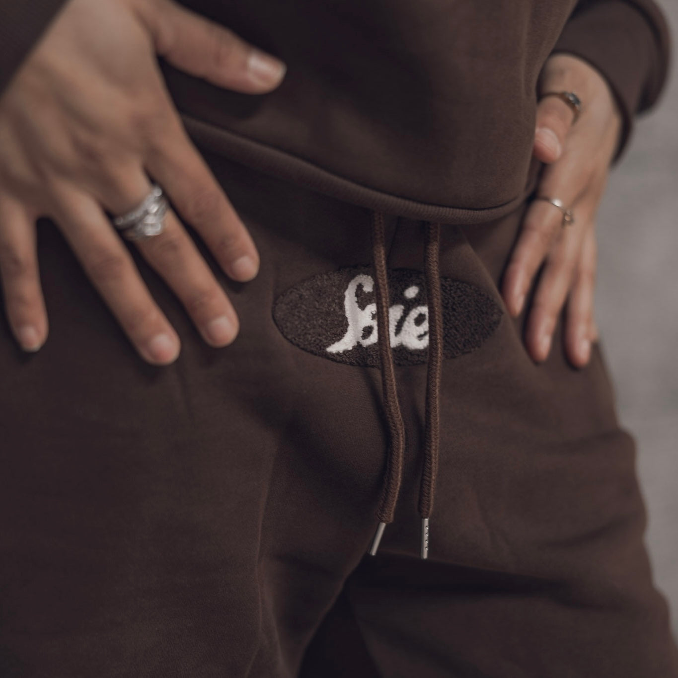 Brown Chenille Satin Lined Sweatsuit
