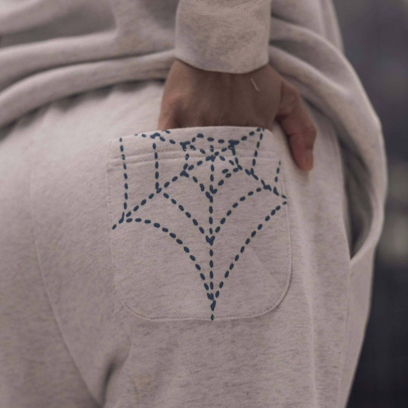 Light Heather Grey Chenille Satin Lined Sweatsuit