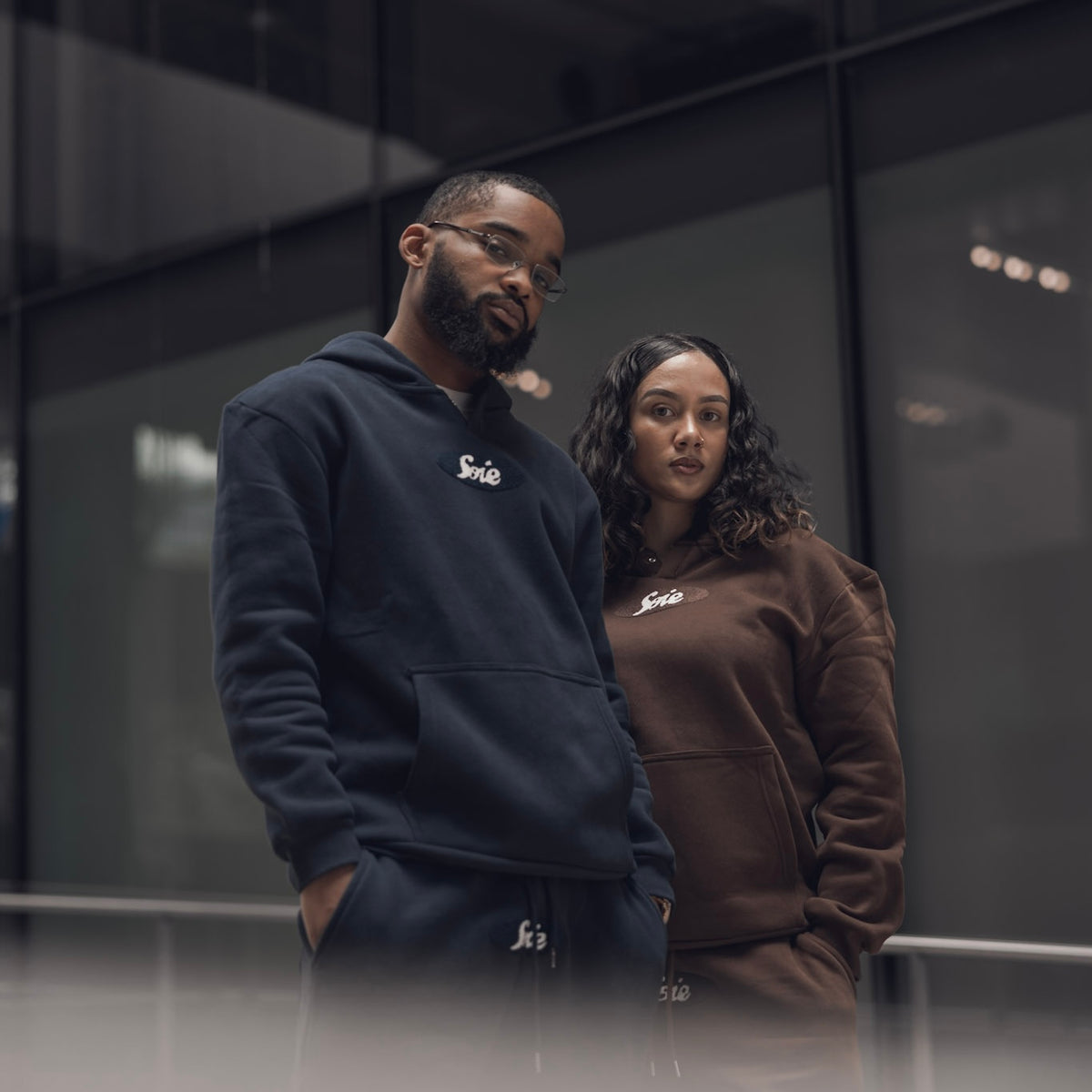 Navy Chenille Satin Lined Sweatsuit