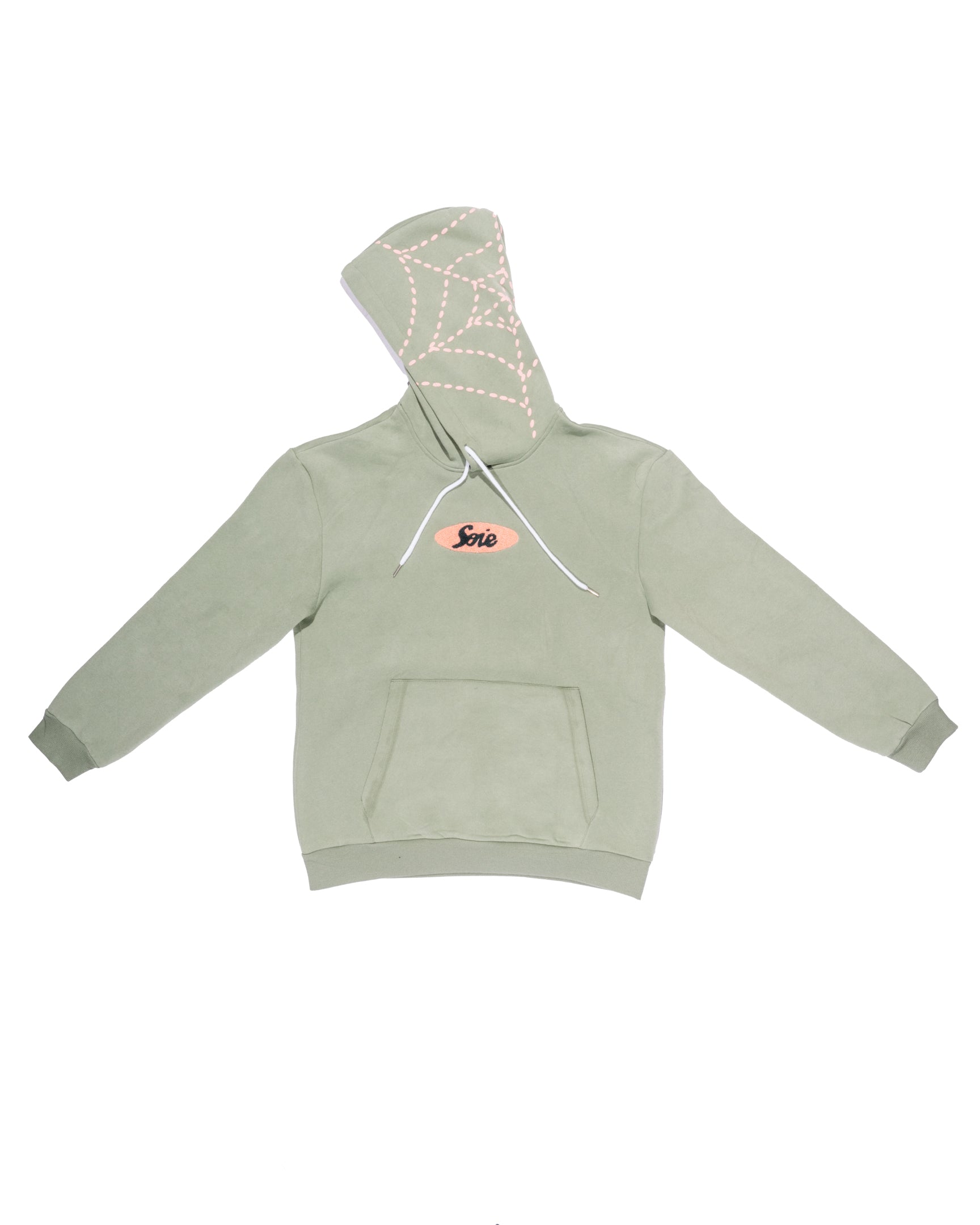 Green Chenille Satin-Lined Hoodie