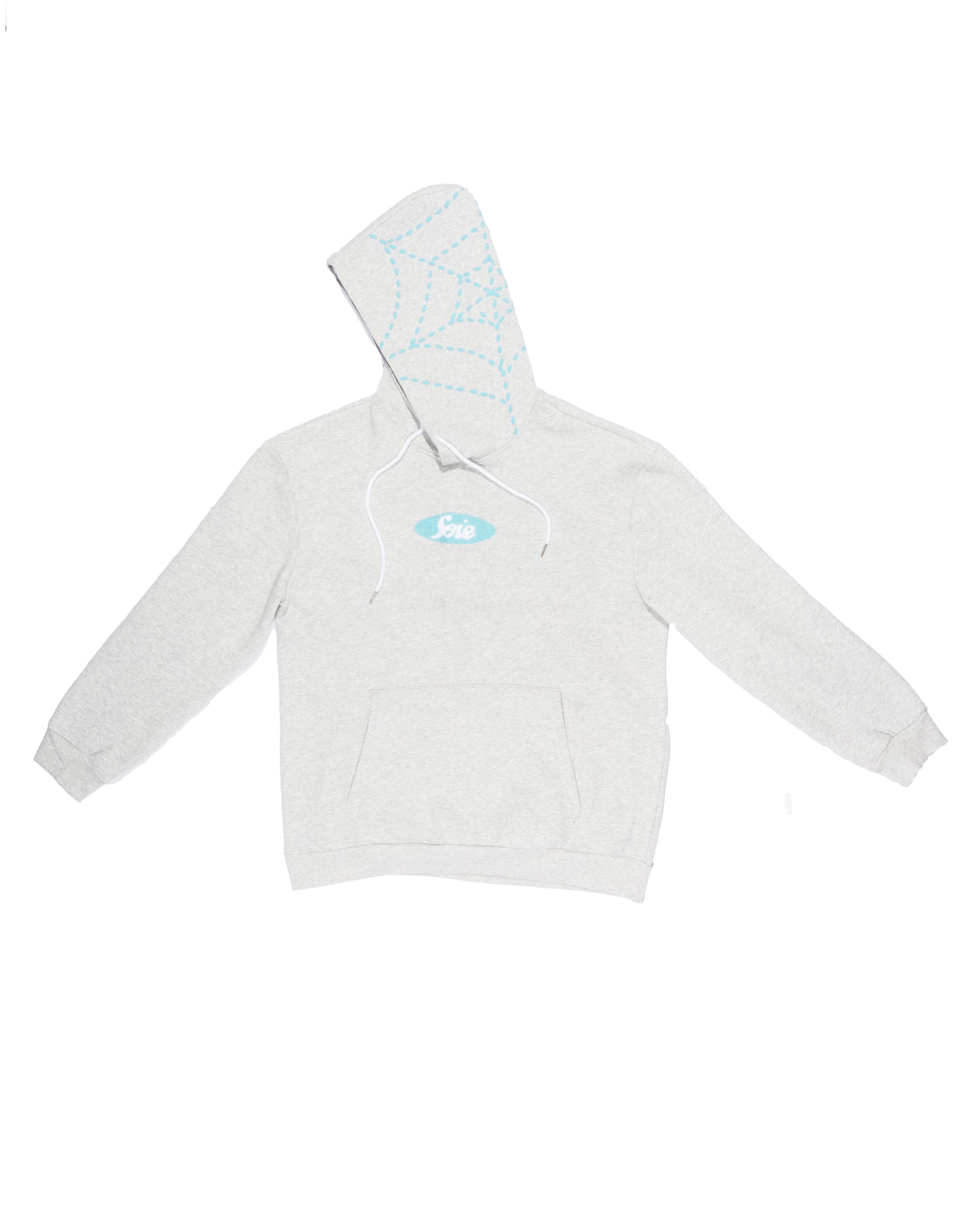 Grey Chenille Satin-Lined Hoodie