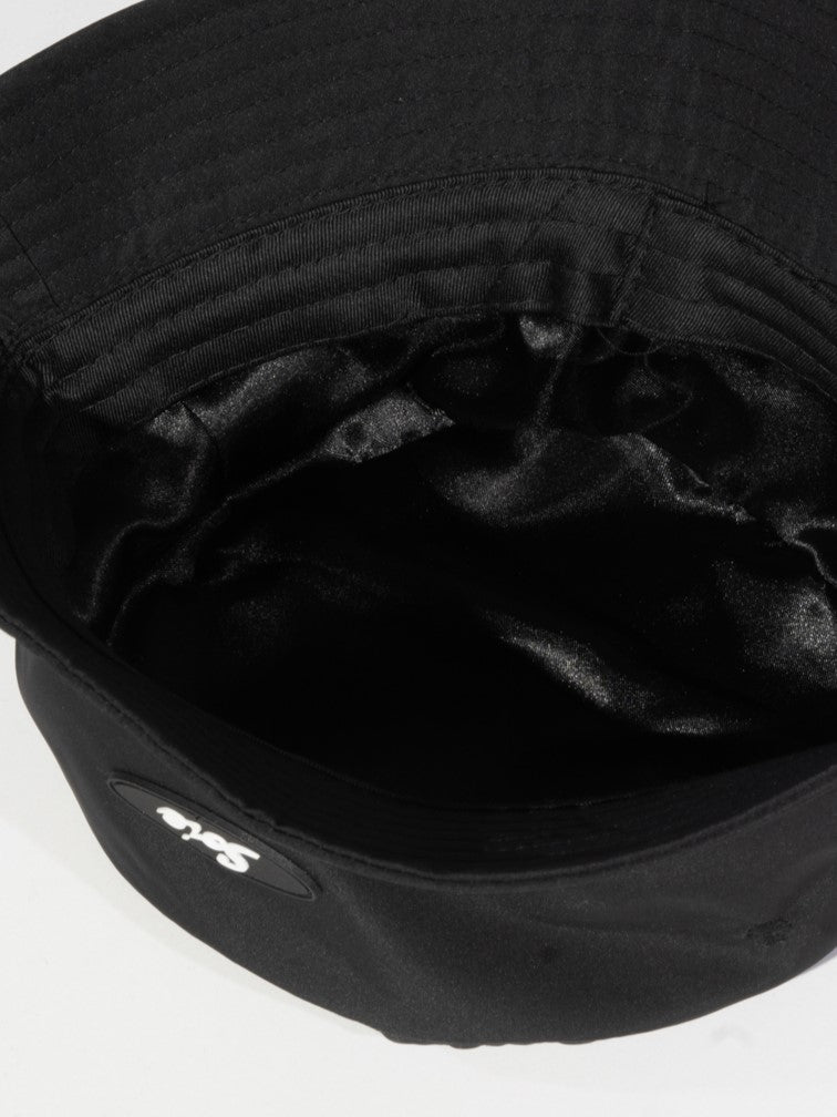 Black Waterproof Satin-Lined Bucket Hat
