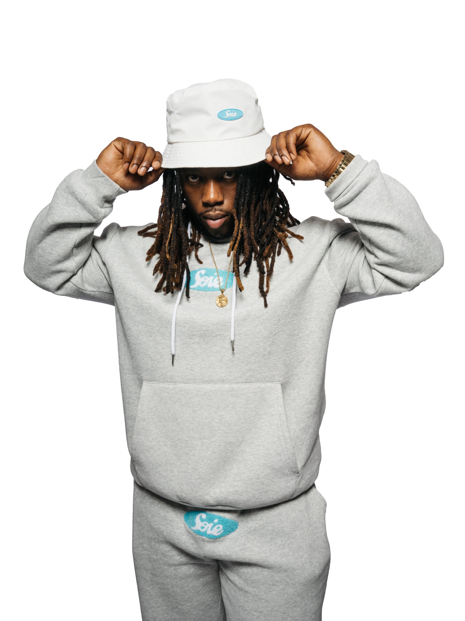 Grey Chenille Satin-Lined Sweatsuit