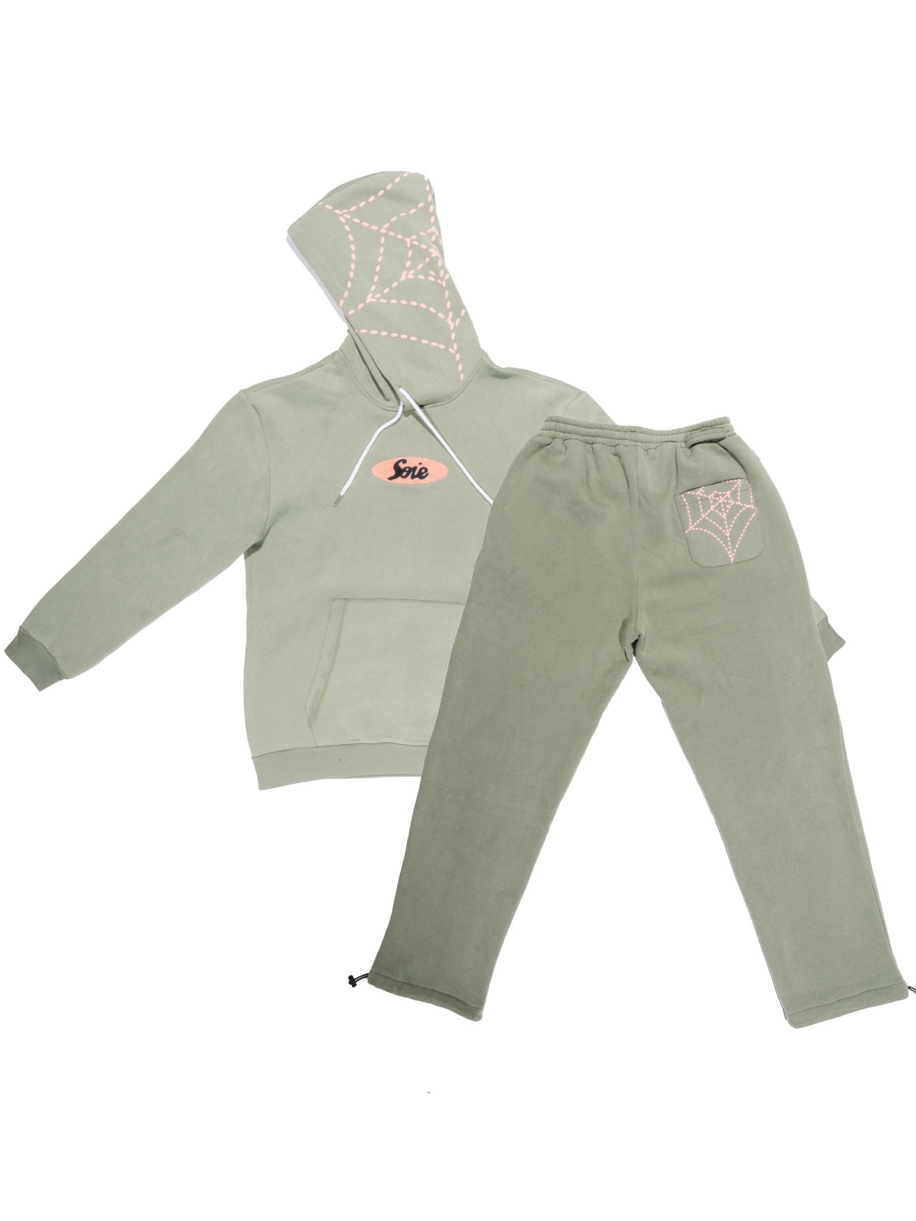 Green Chenille Satin-Lined Sweatsuit