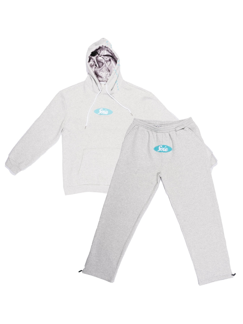 Grey Chenille Satin-Lined Sweatsuit