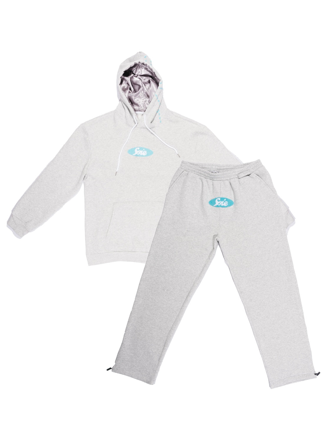 Grey Chenille Satin-Lined Sweatsuit