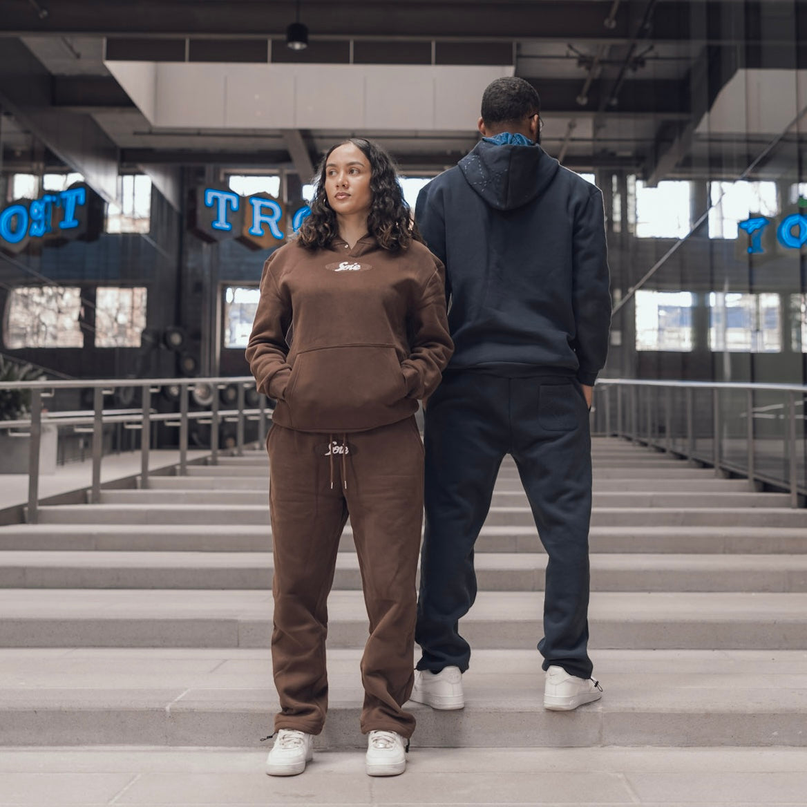 Brown Chenille Satin-Lined Sweatsuit